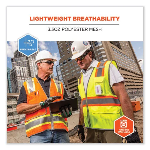 Glowear 8246z-s Single Size Class 2 Two-tone Mesh Vest, Polyester, Small, Orange, Ships In 1-3 Business Days