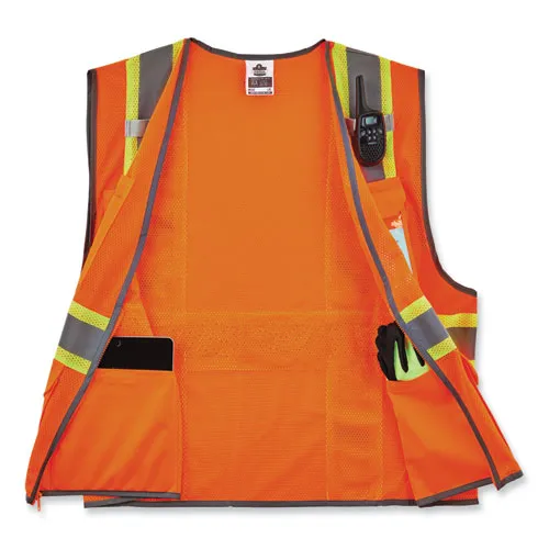 Glowear 8246z-s Single Size Class 2 Two-tone Mesh Vest, Polyester, Small, Orange, Ships In 1-3 Business Days