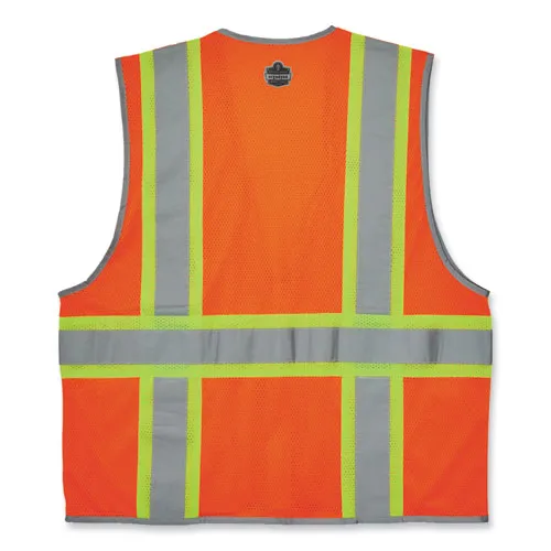 Glowear 8246z-s Single Size Class 2 Two-tone Mesh Vest, Polyester, Small, Orange, Ships In 1-3 Business Days