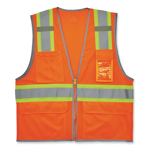 Glowear 8246z-s Single Size Class 2 Two-tone Mesh Vest, Polyester, Small, Orange, Ships In 1-3 Business Days