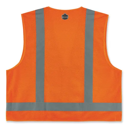 Glowear 8249z-s Single Size Class 2 Economy Surveyors Zipper Vest, Polyester, 4x-large, Orange