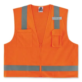 Glowear 8249z-s Single Size Class 2 Economy Surveyors Zipper Vest, Polyester, 4x-large, Orange