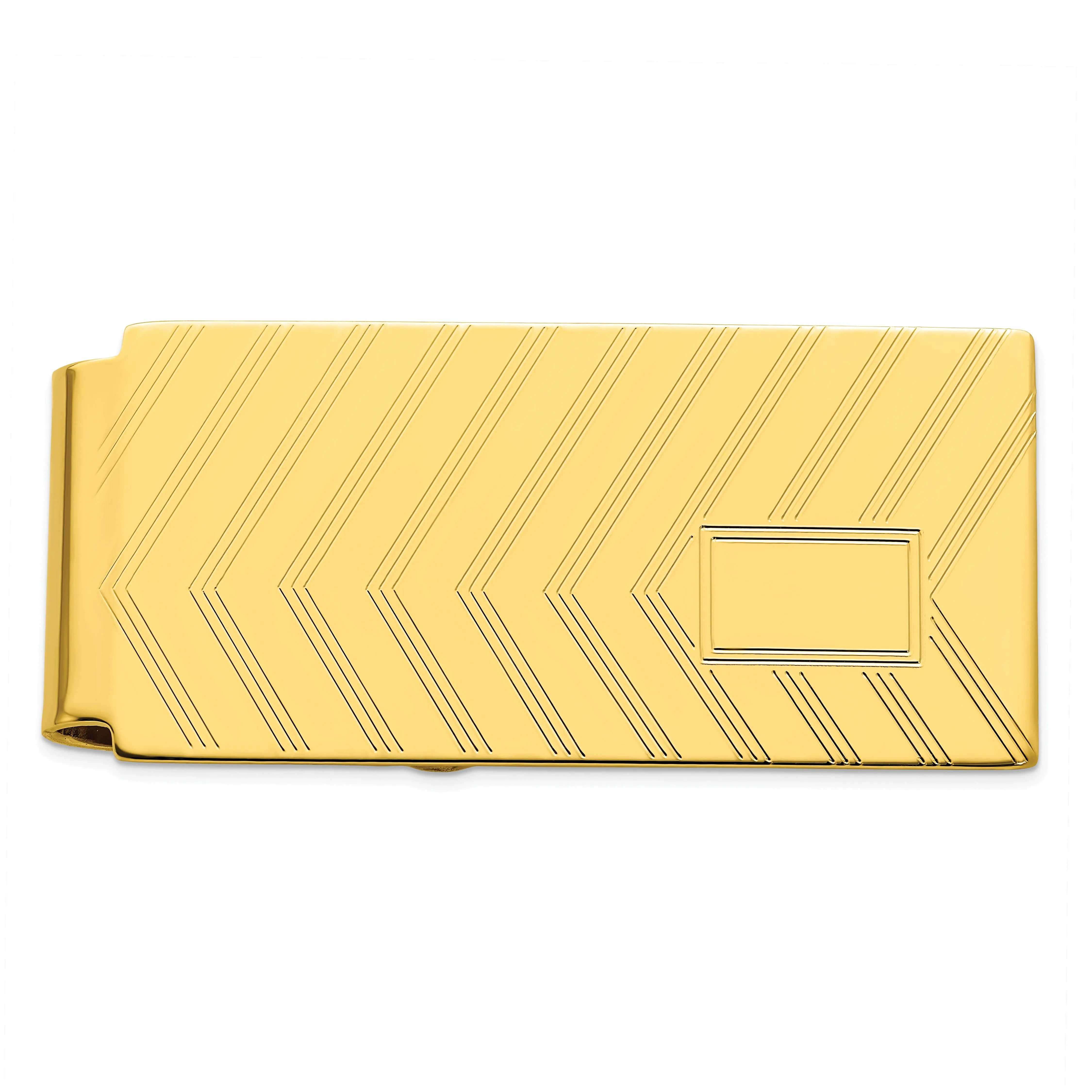 Gold Plated Angles Engravable Hinged Money Clip