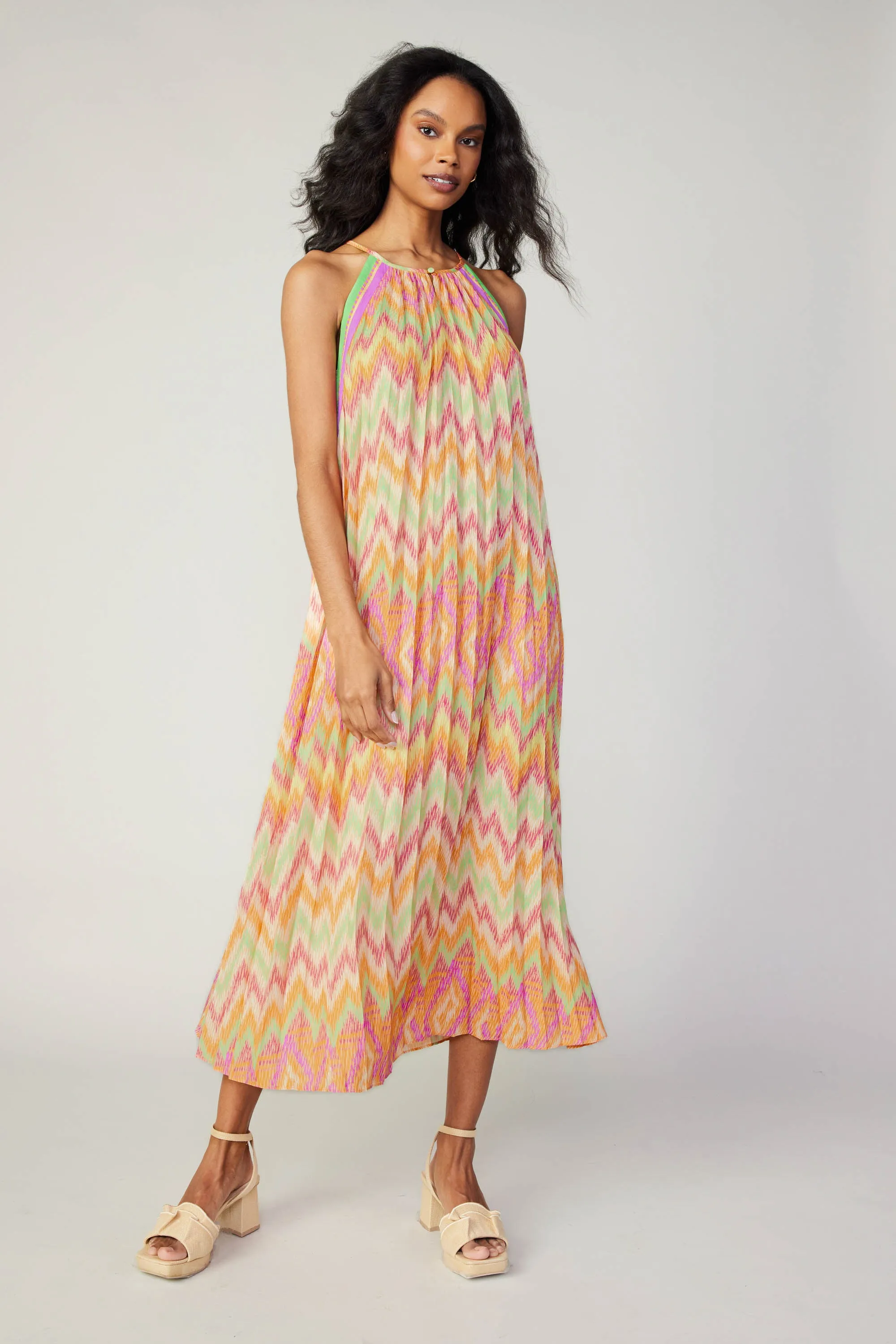 Gradient Chevron Midi Dress