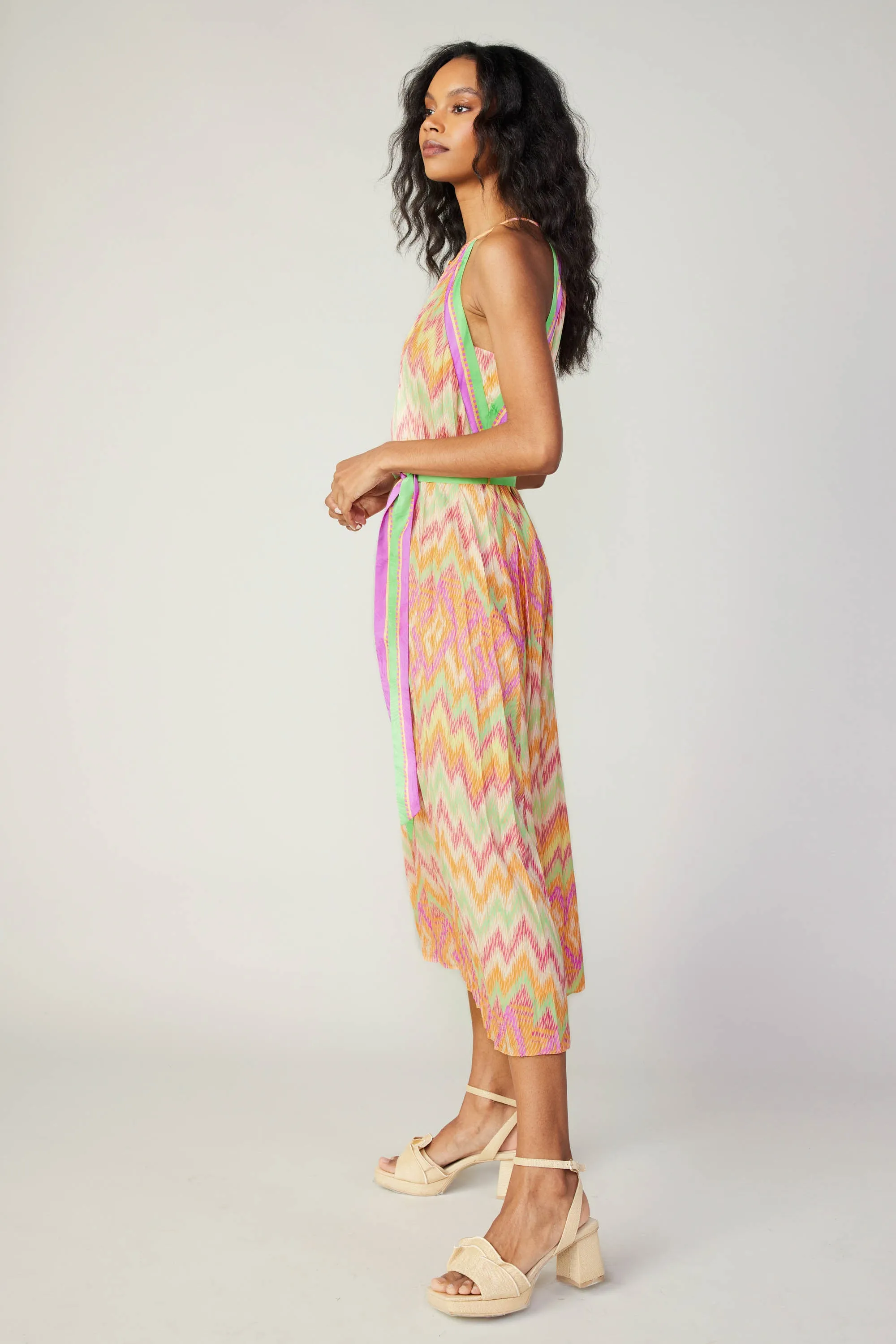 Gradient Chevron Midi Dress