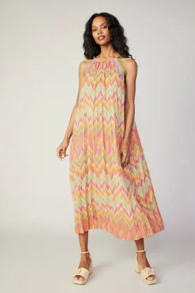 Gradient Chevron Midi Dress