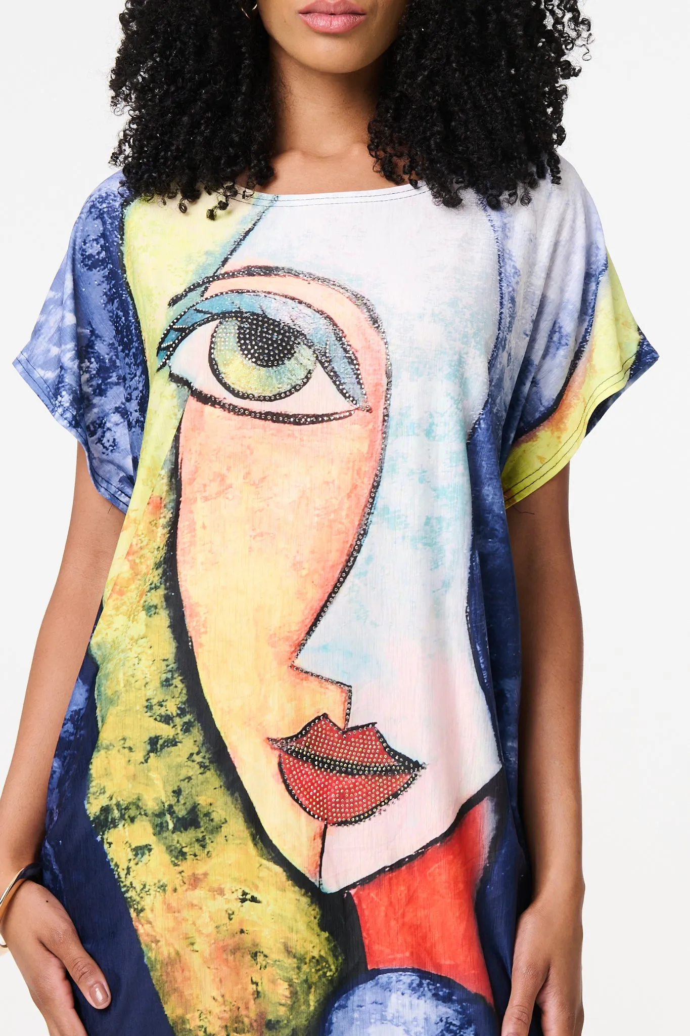 Graphic Print Short Sleeve Relaxed Tunic