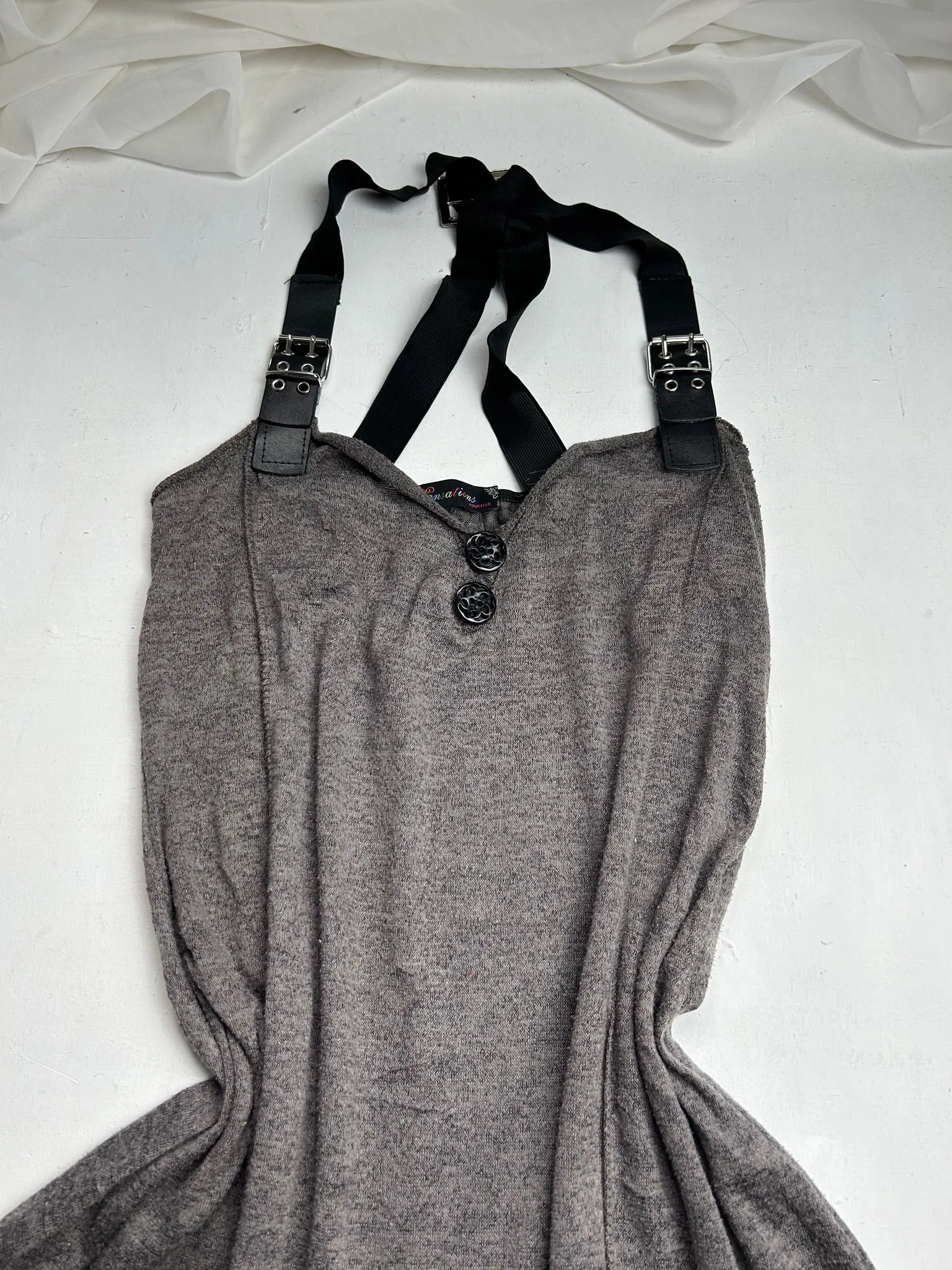 Grey belt 90s y2k vintage cami top (One size)