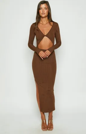 Hailey Cut Out Midi Brown