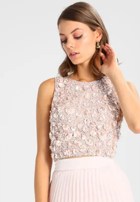 Hazel blush nude sequin top