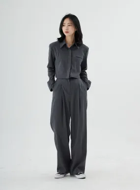 High Waist Maxi Tailored Pants ON11