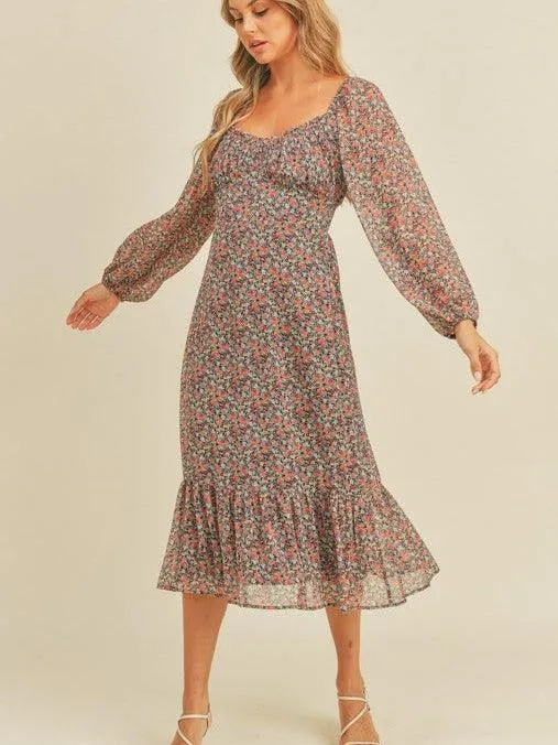 Imagine That Sweetheart Floral Midi Dress