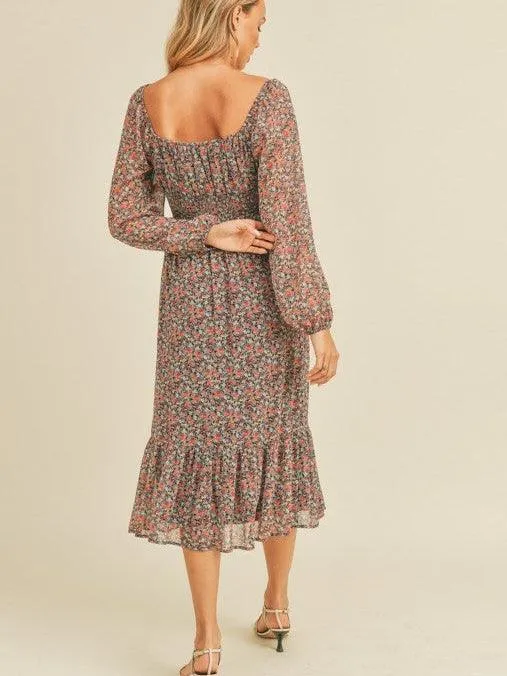 Imagine That Sweetheart Floral Midi Dress