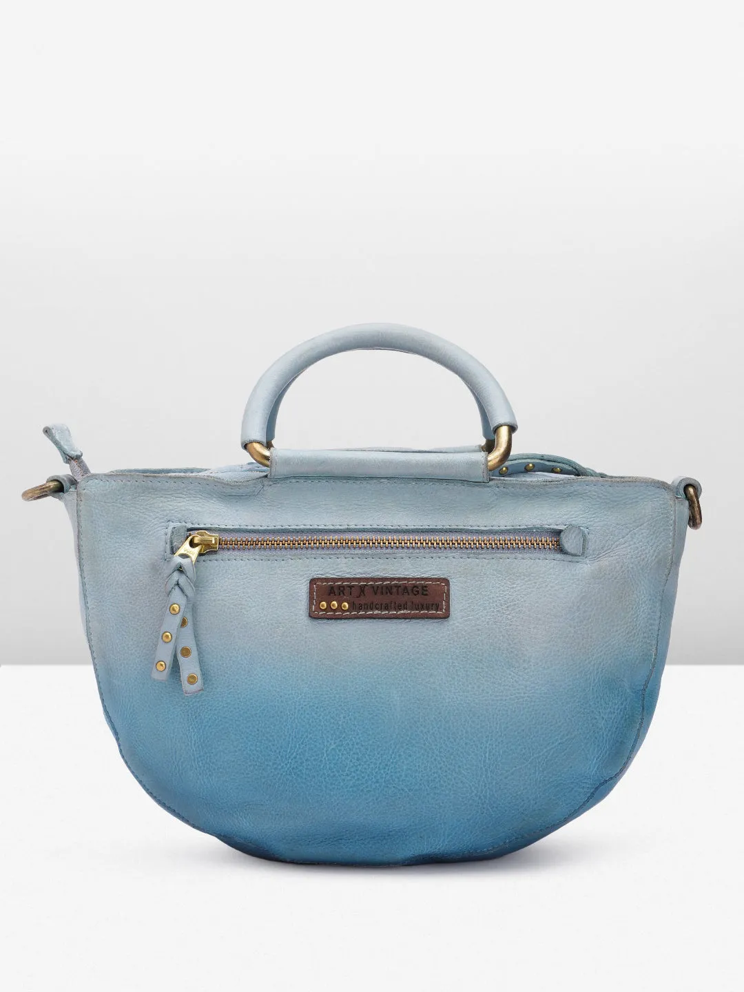 Introducing Azure Aster Luxe: Blue Leather Crossbody Perfection