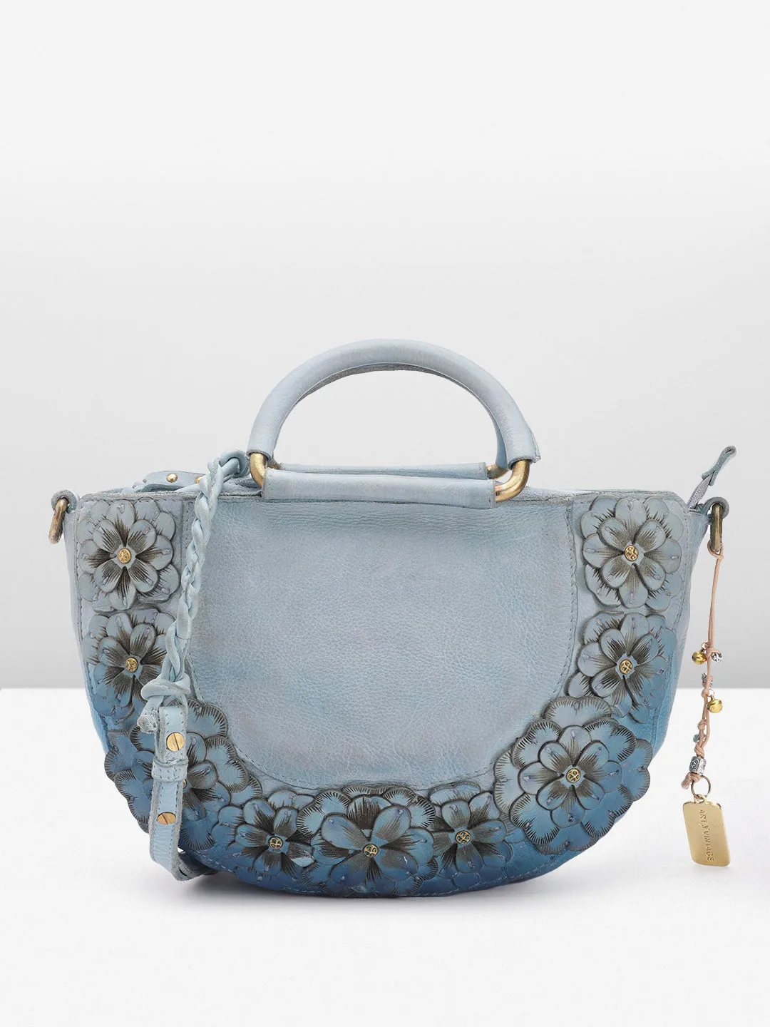 Introducing Azure Aster Luxe: Blue Leather Crossbody Perfection