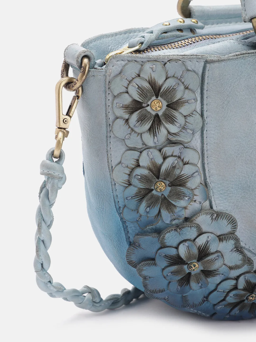 Introducing Azure Aster Luxe: Blue Leather Crossbody Perfection