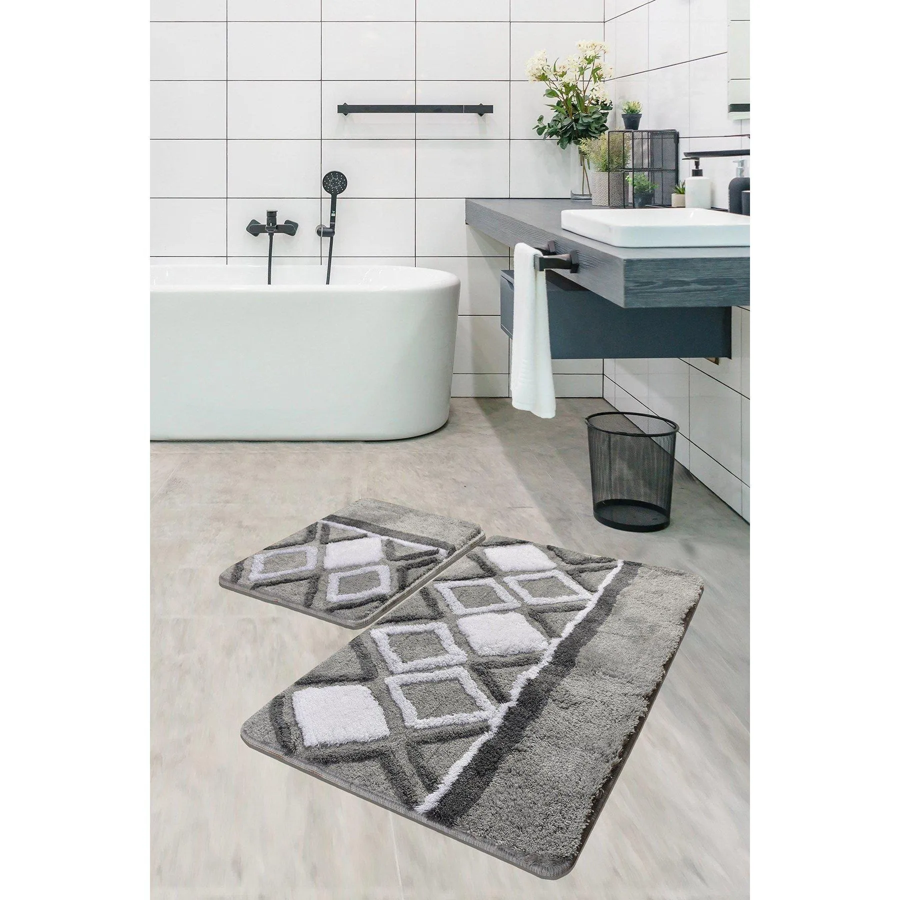 Jane - Grey 2  Bath Mat