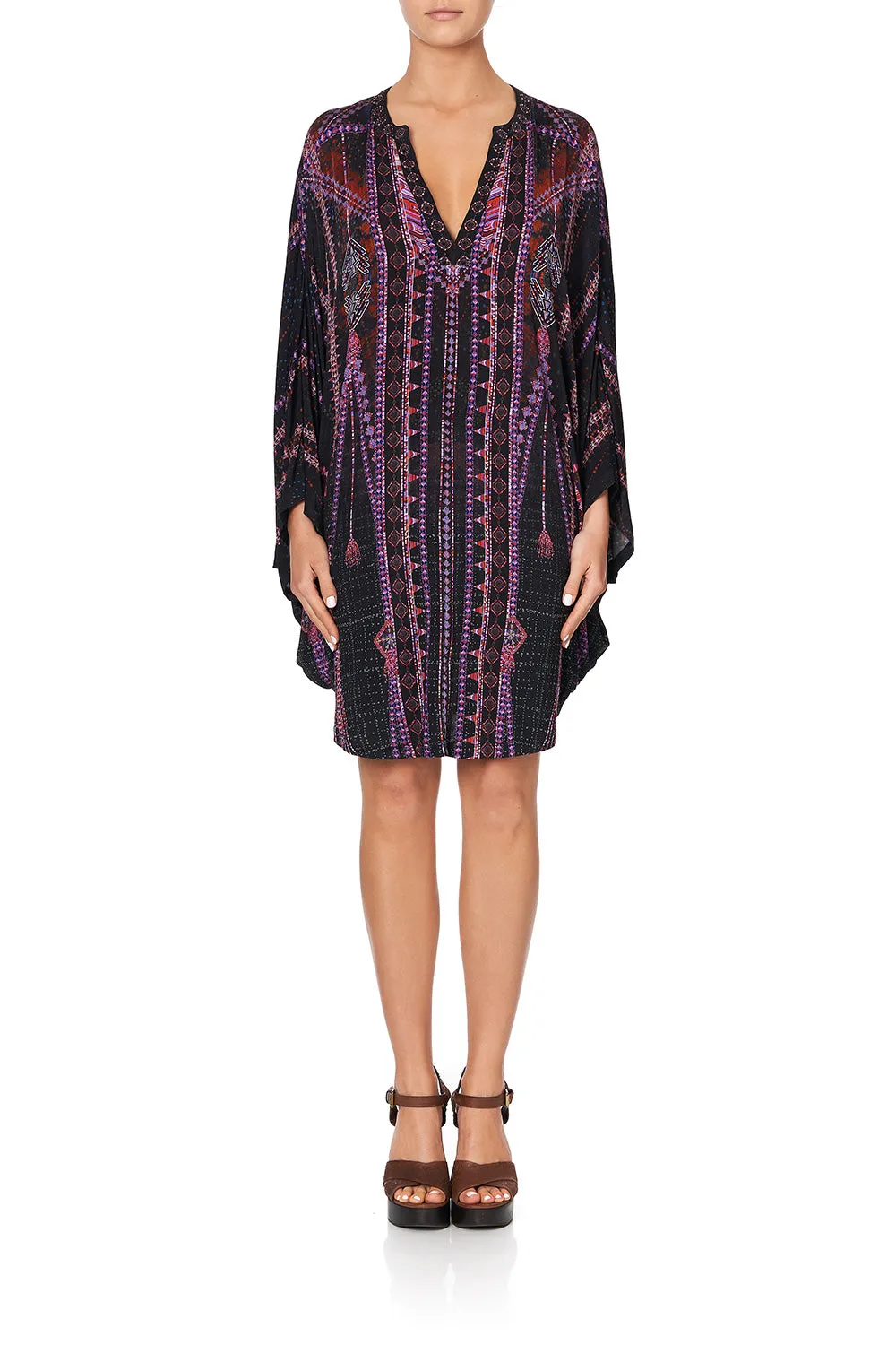 JERSEY SHORT KAFTAN WITH CURVED HEM MINA MINA