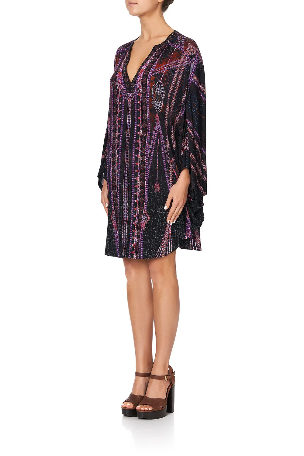 JERSEY SHORT KAFTAN WITH CURVED HEM MINA MINA