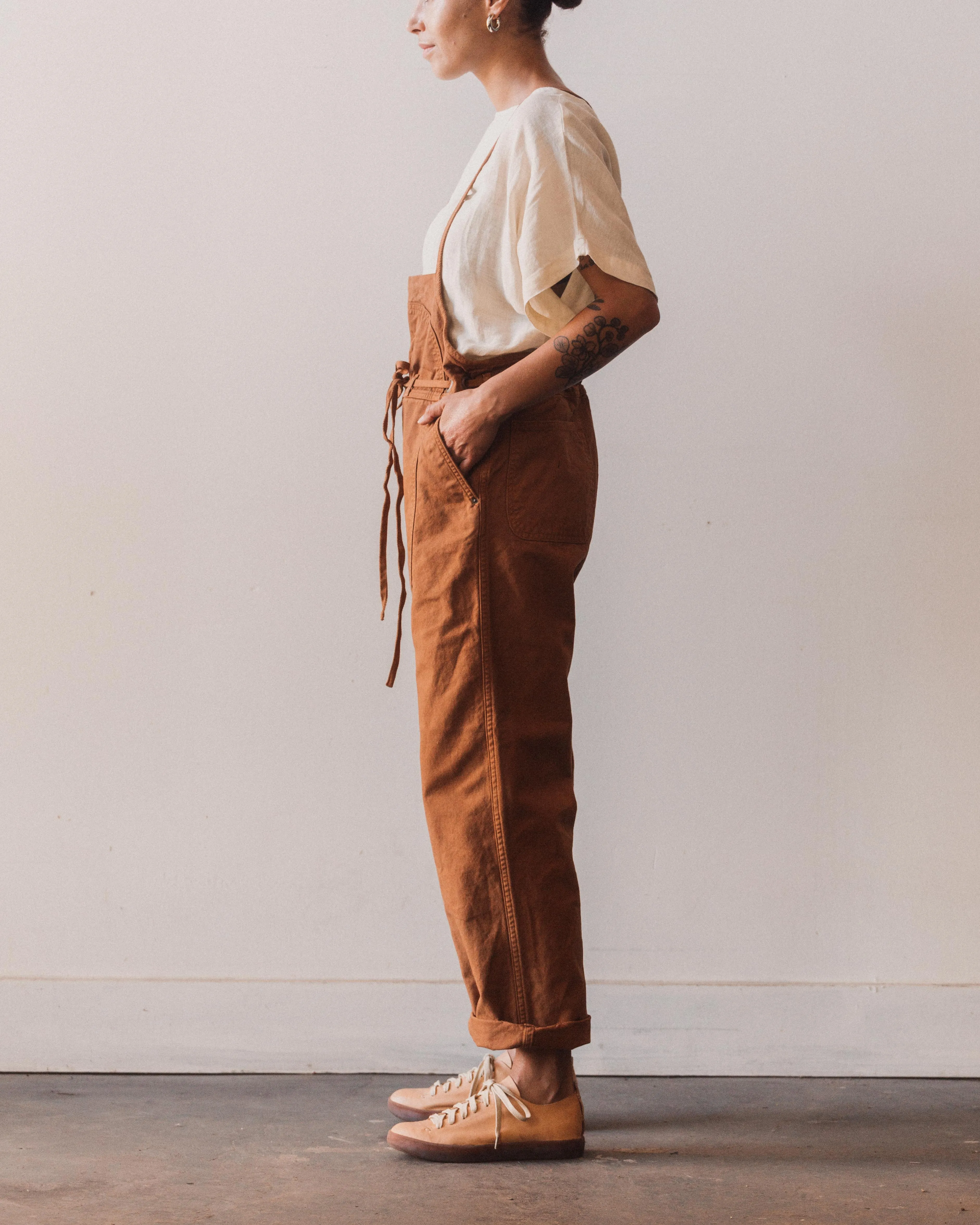 Kapital Light Canvas Welder Overall, Leather Brown