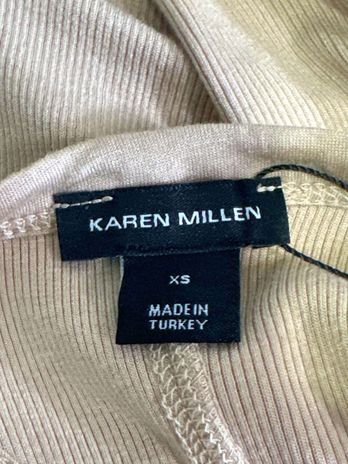 Karen Millen Blush Lux Viscose Rib Jersey Racer Back Midi Dress UK XS