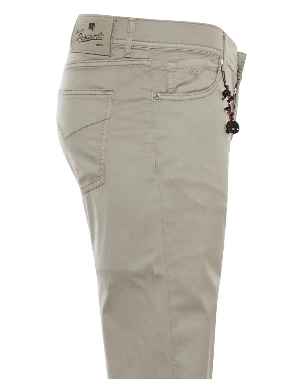 Khaki Cotton Blend Lightweight Stretch Chino Pant