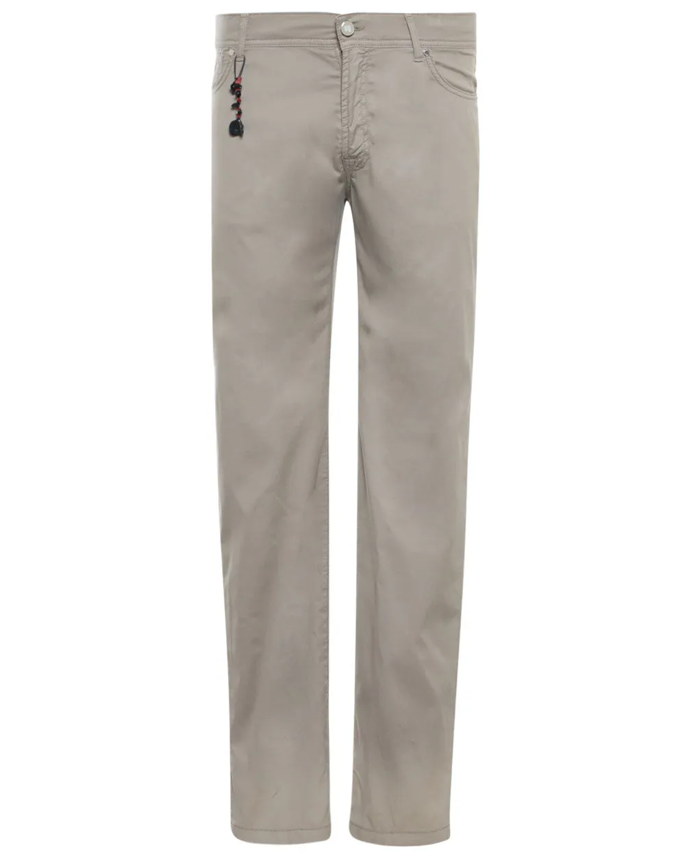 Khaki Cotton Blend Lightweight Stretch Chino Pant