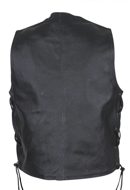 Kids Regular Vest with Side Laces Premium Cowhide Leather