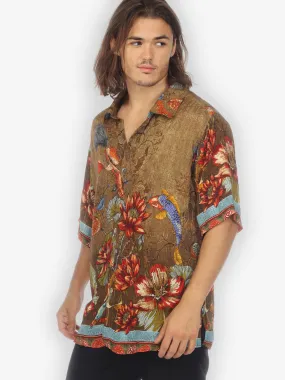 Koi Fish Water Lilies Men’s Silk Blend Shirt