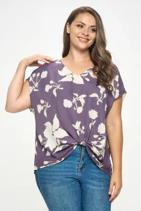 Leah Plus Size Short Sleeve Woven Top