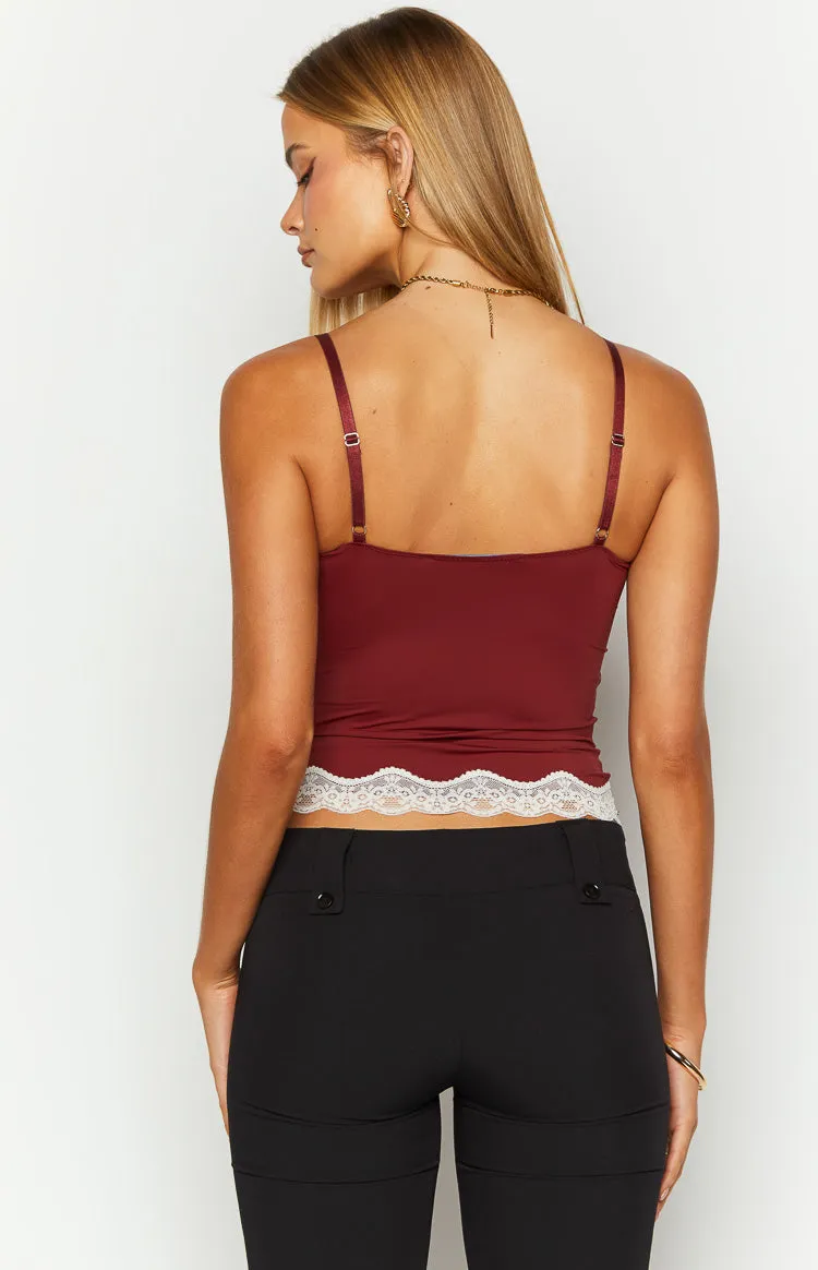 Lioness Top Model Burgundy Cami