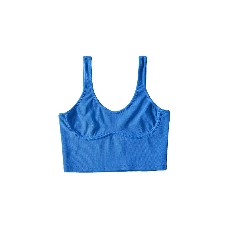 Lizzy Solid Color Ribbed Sleeveless Camisole Cropped Top