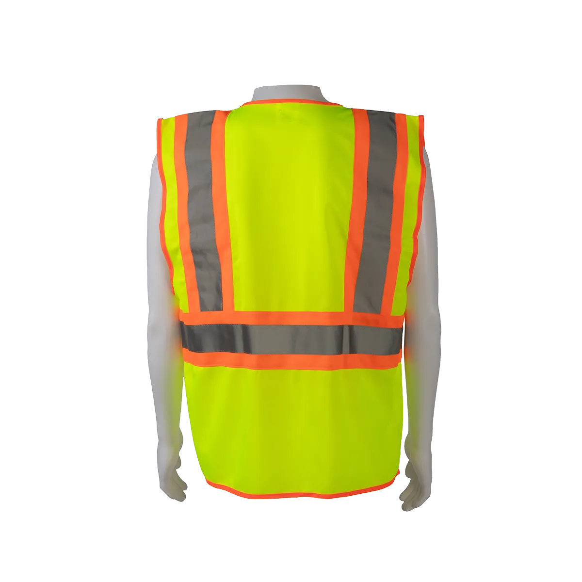 LV2-CB1 ANSI/ISEA CB1 Two Tone DOT Class II Safety Vest, Lime Solid