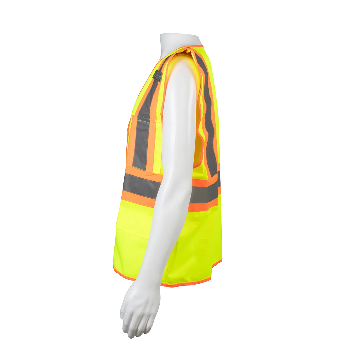 LV2-CB1 ANSI/ISEA CB1 Two Tone DOT Class II Safety Vest, Lime Solid