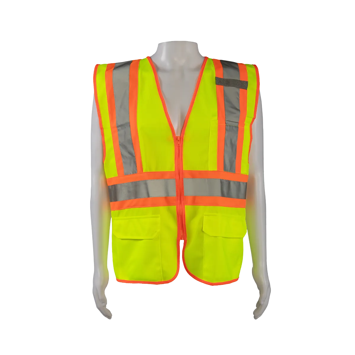 LV2-CB1 ANSI/ISEA CB1 Two Tone DOT Class II Safety Vest, Lime Solid