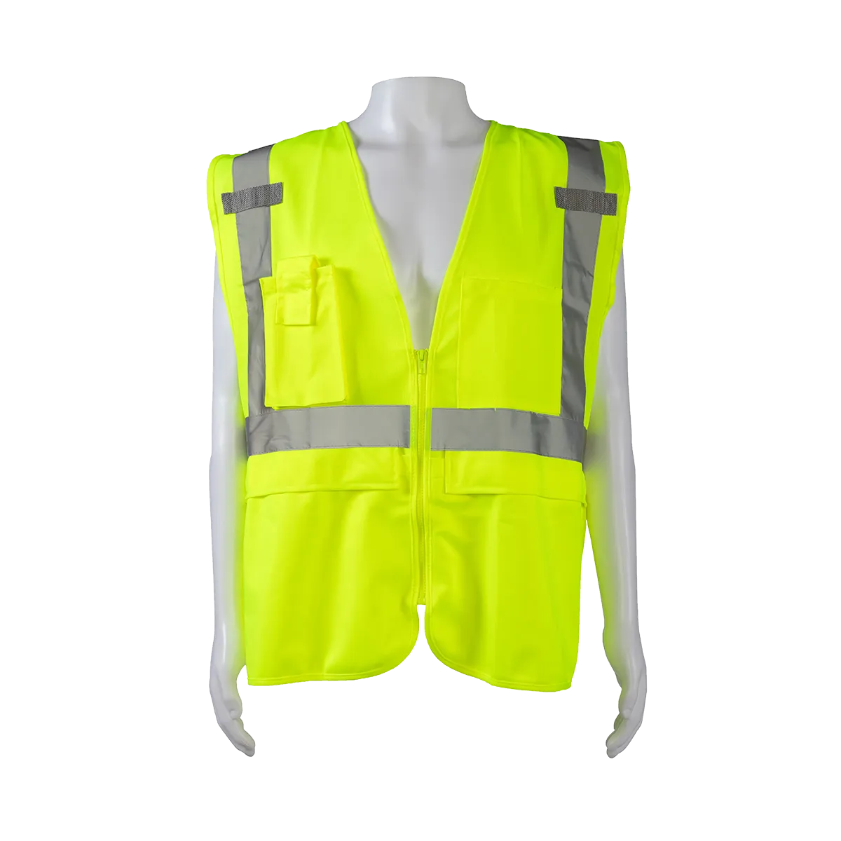 LV2-SUV ANSI Class 2 Deluxe Surveyor’s Safety Vest, Lime Solid