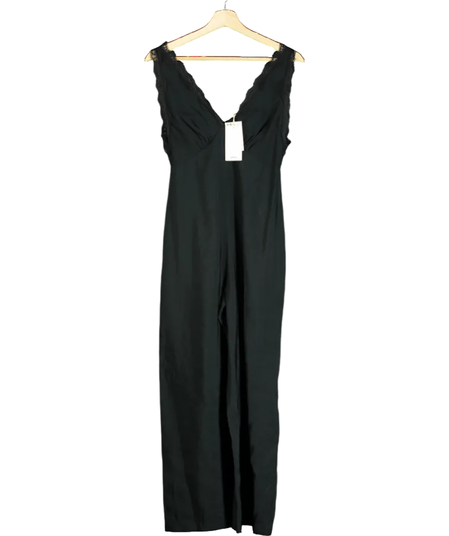 MANGO Black Lace Jumpsuit UK XS