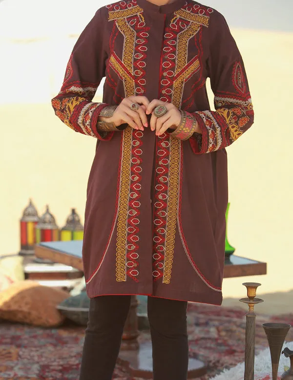 Maroon Karandi Tunic - LK-147