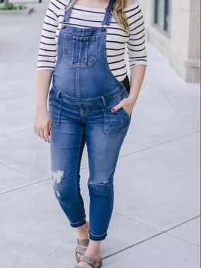 Maternity Trousers Casual Pants Denim Overalls