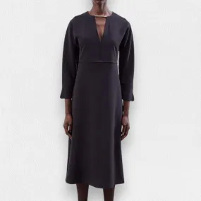 MEIMEIJ - LONG SLEEVE DRESS WITH METALIC COLLAR