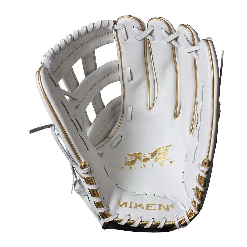 Miken White Gold PRO Series 13.5″ Slowpitch Fielding Glove – PRO135-WG