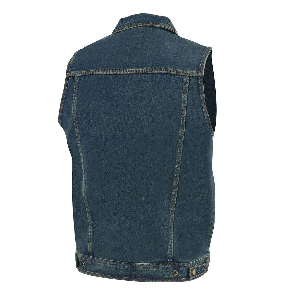 Milwaukee Leather DM1331 Men's Blue Denim Motorcycle Biker Riders Vest