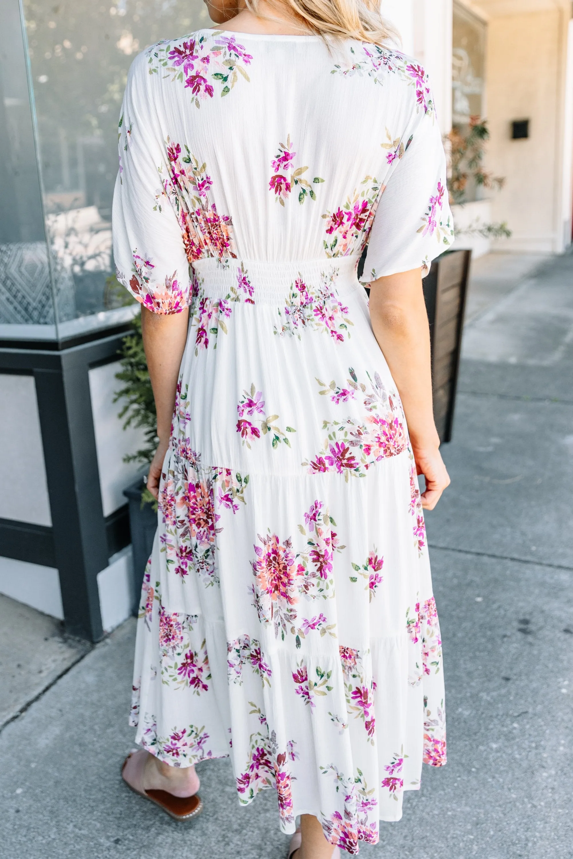 More Than Fun Ivory White Floral Maxi Dress