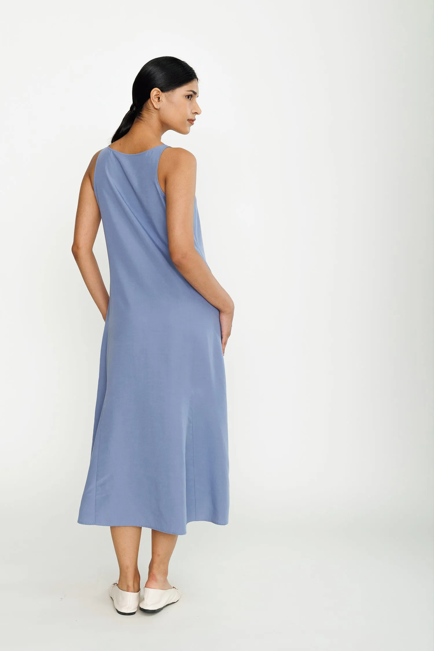 Multi-way Tencel Midi Dress - Blue Moon