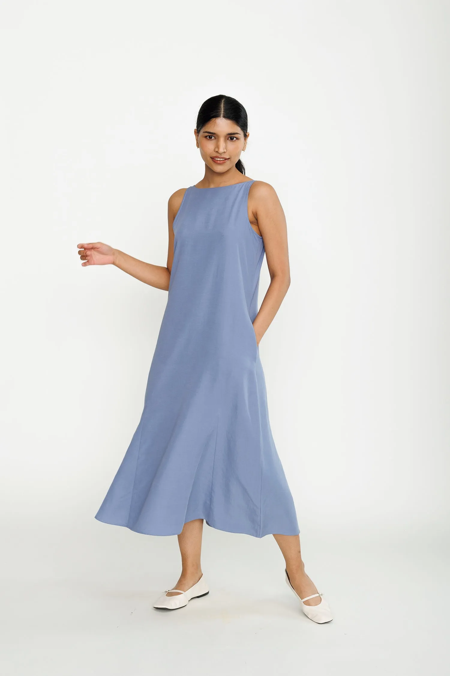 Multi-way Tencel Midi Dress - Blue Moon