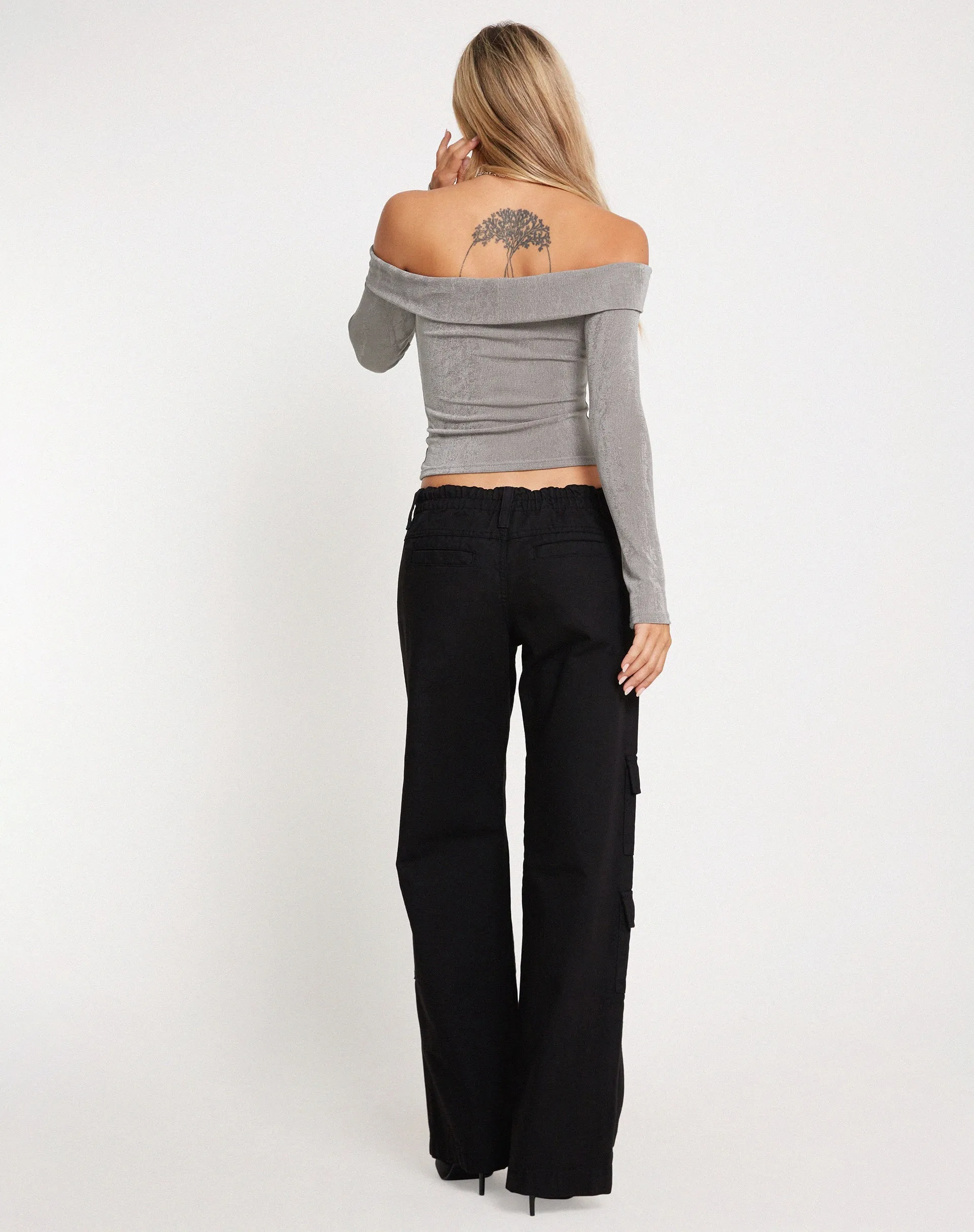 Nasari Bardot Top in Grey