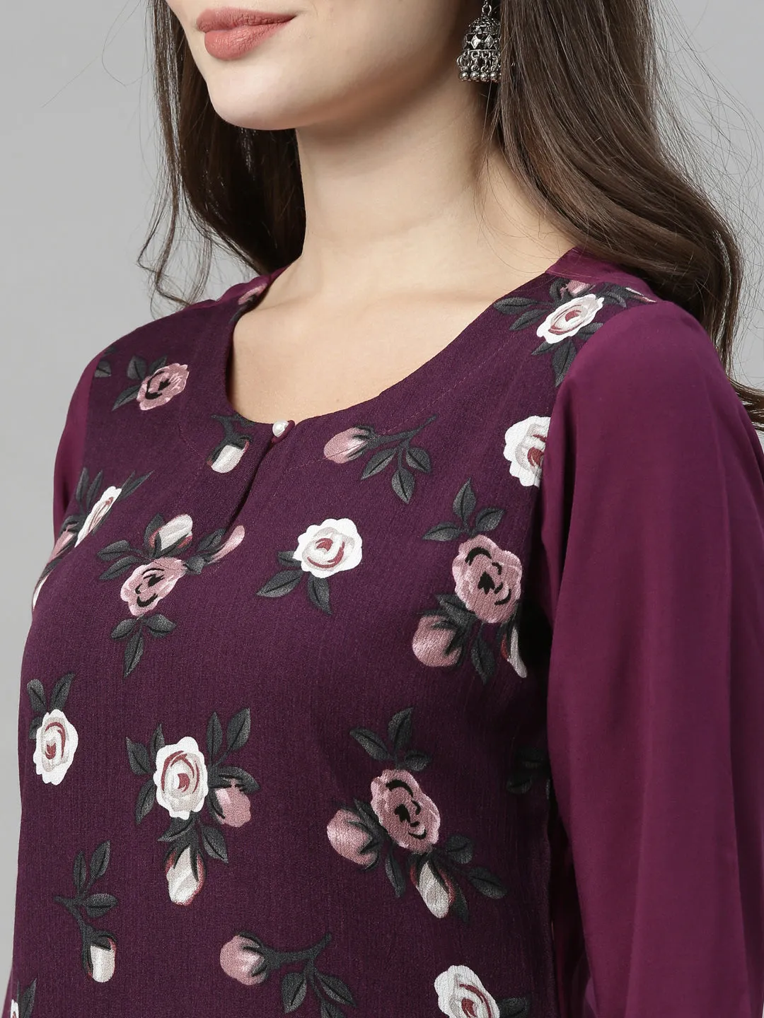 Neeru's Purple Color Rayon Fabric Tunic