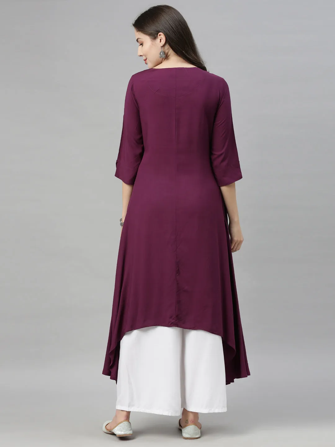 Neeru's Purple Color Rayon Fabric Tunic