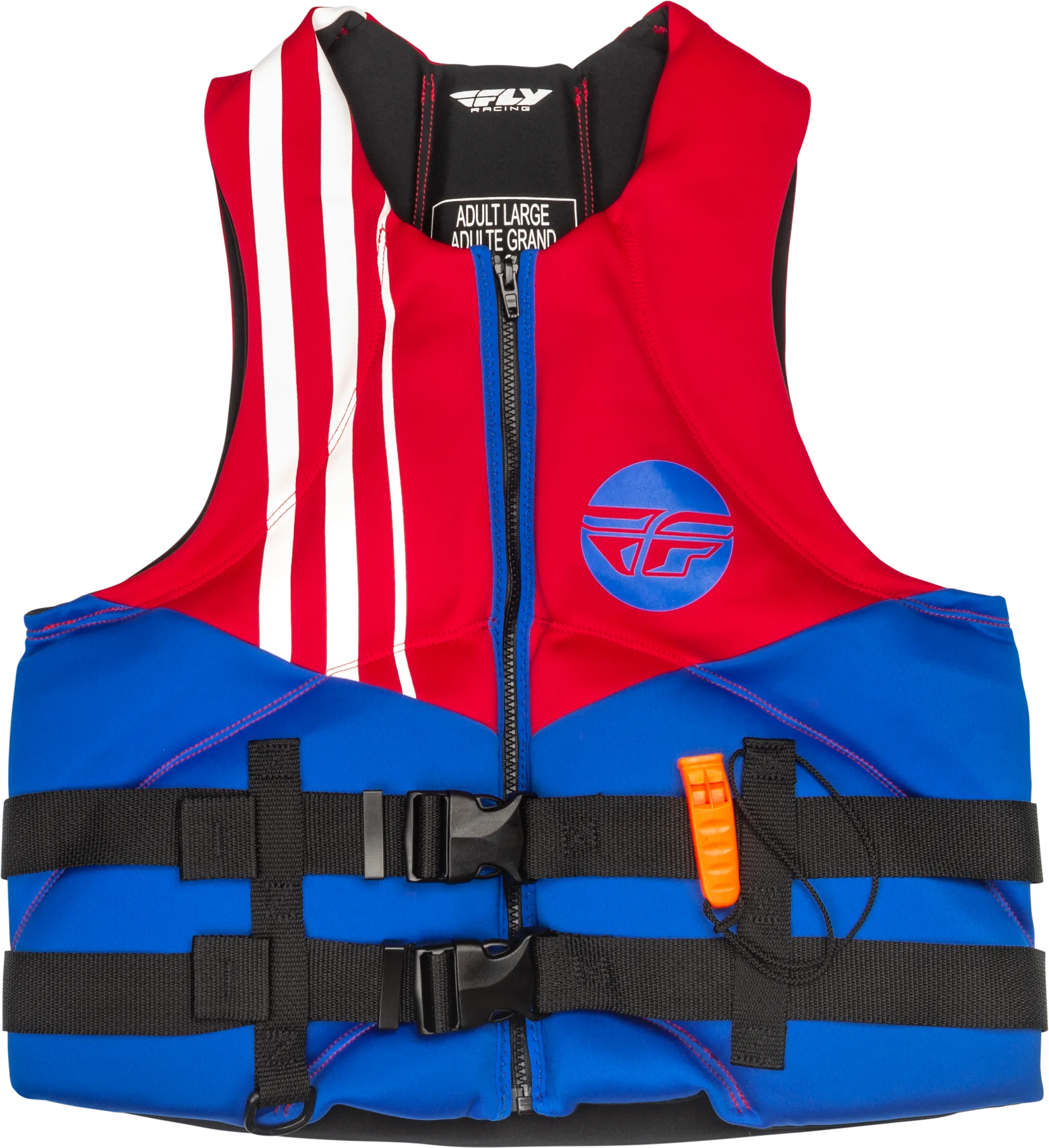 NEOPRENE FLOTATION VEST RED/WHITE/BLUE MD