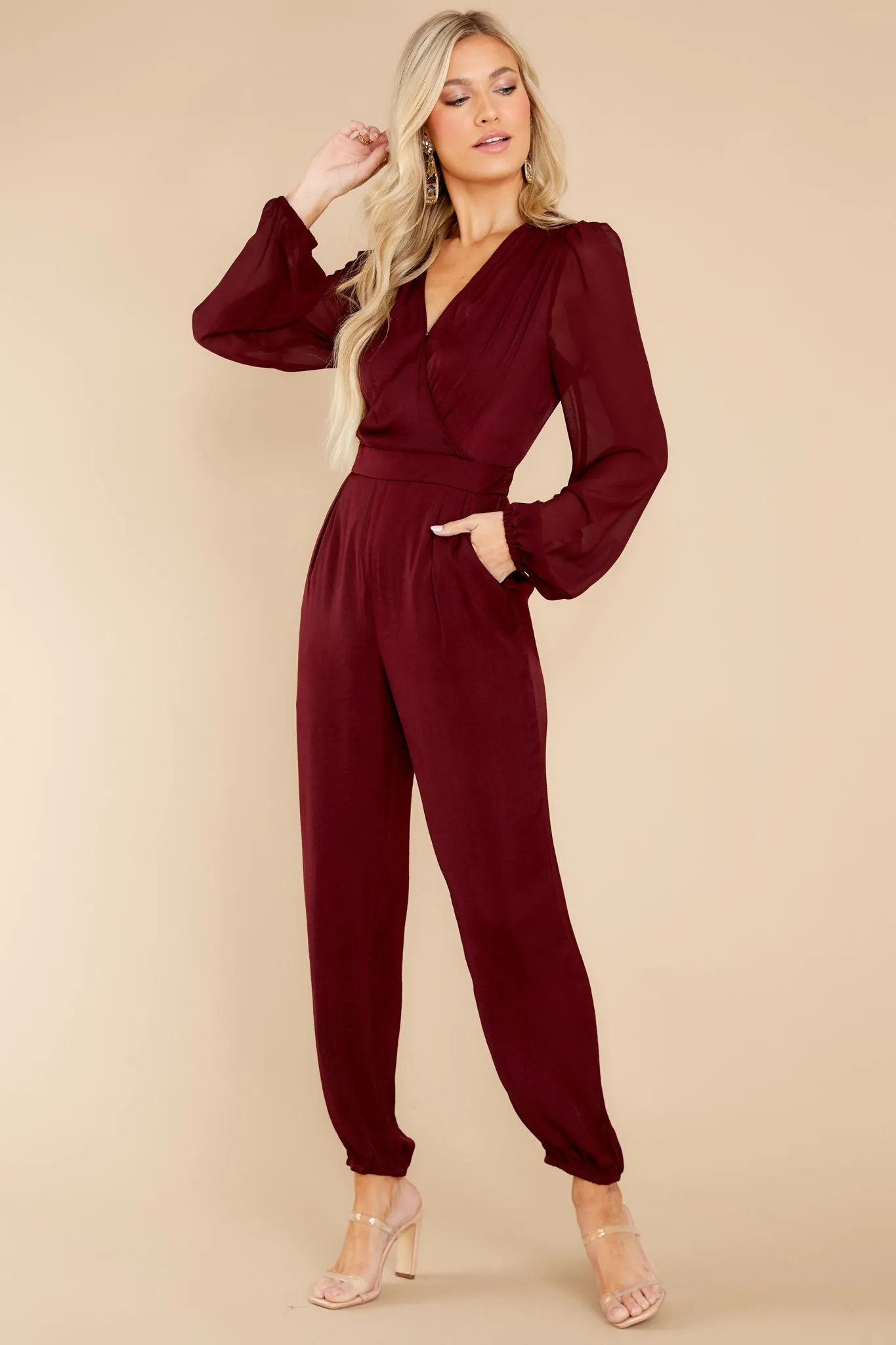 Next Level Class Merlot Jumpsuit